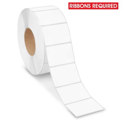 Industrial Weatherproof Thermal Transfer Labels - Polyester, White, 3 x 2", Ribbons Required S-18448
