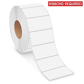 Industrial Weatherproof Thermal Transfer Labels - Polyester, White, 4 x 2", Ribbons Required S-18449