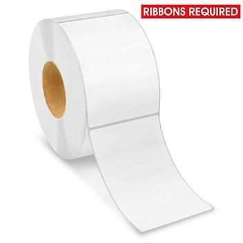 Industrial Weatherproof Thermal Transfer Labels - Polyester, White, 4 x 6", Ribbons Required S-18450
