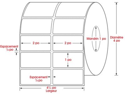 Étiquettes adhésives thermiques directes de table en rouleau continu – 2 po  x 200 pi S-22376 - Uline