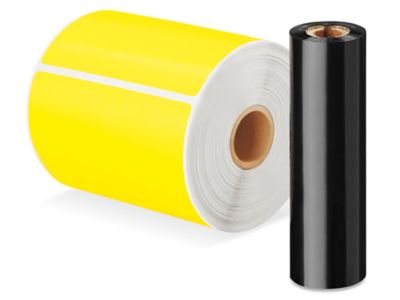 Desktop Thermal Transfer Ribbons - Wax/Resin, 4.33 x 244', Black - ULINE - 12 Rolls - S-18466