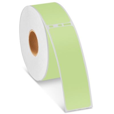 Uline Mini Printer Labels - Green Paper, 1 1/8 x 3 1/2