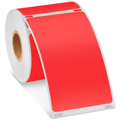 Bandes d'étiquettes de sûreté en rouleau – 2 x 5 3/4 po, rouge S-16981R -  Uline