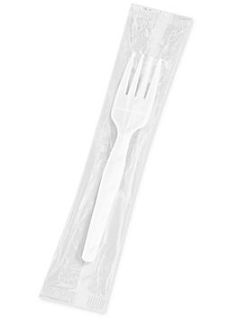 Uline Individually Wrapped Plastic Forks Bulk Pack - Standard Weight, White S-18494