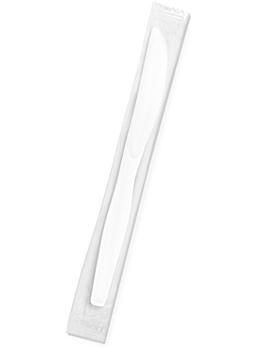 Individually Wrapped Plastic Knives Bulk Pack - Standard Weight, White S-18495-S1