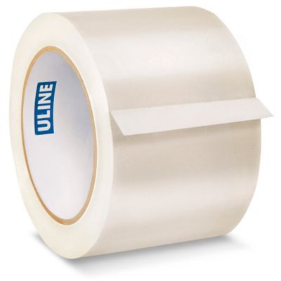 Uline Cinta Adhesiva Económica - Grosor 2.5 Mil, 3 x 110 yardas,  Transparente, 75 mm x 101 M S-3269 - Uline