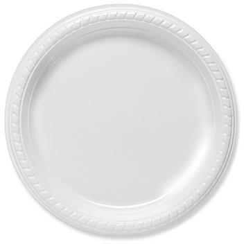 Plastic Plates - 9", Heavyweight, White S-18502W