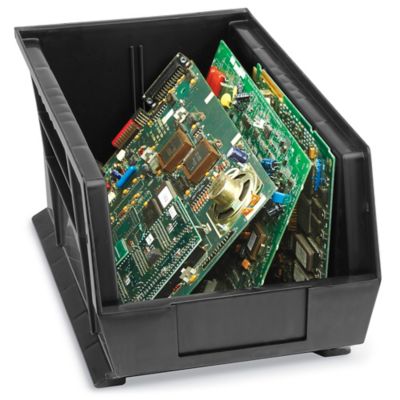 Plastic Conductive Stackable Bins - 14 3/4 x 8 1/4 x 7" S-18540