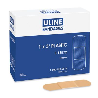 Uline Bandages - Plastic, 1 x 3" S-18572