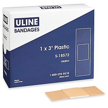 Uline Bandages - Plastic, 1 x 3" S-18572