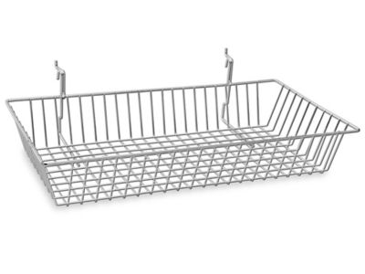 Paniers en fil de métal – 24 x 12 x 4 po, chromé