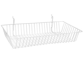 Wire Baskets - 24 x 12 x 4", White S-18612W