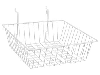 Wire Baskets - 12 x 12 x 4", White S-18618W