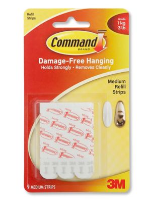 3m Command Adjustables 18 Strips Repositionable 1/2 LB Refill