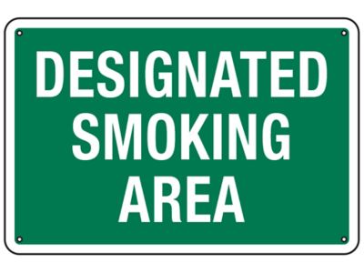 "Designated Smoking Area" Sign - Aluminum S-18794A