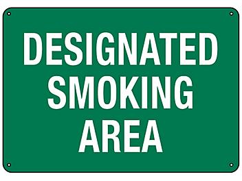 "Designated Smoking Area" Sign - Plastic S-18794P