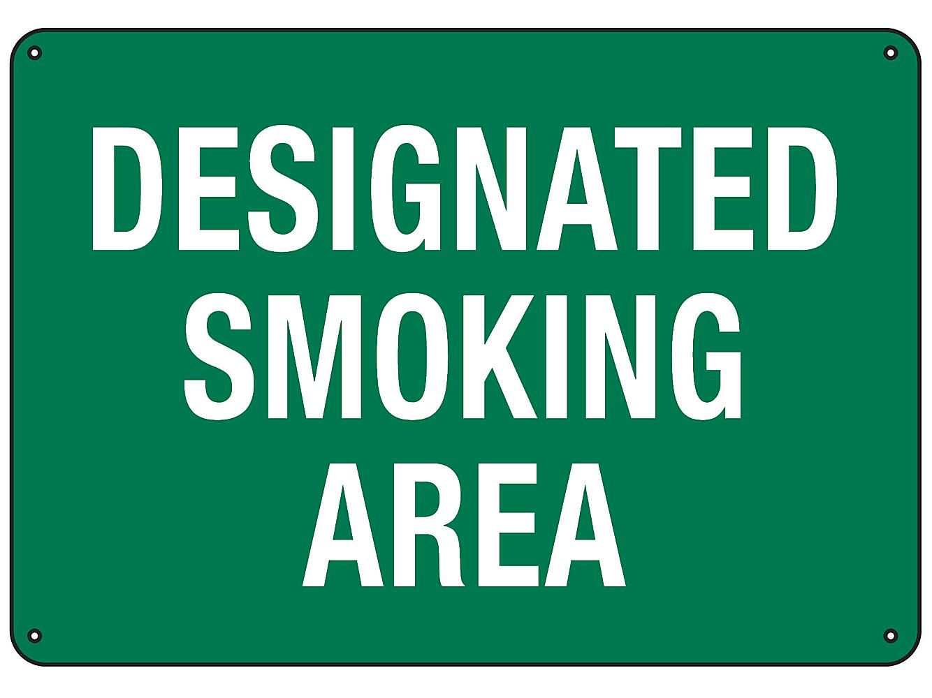 300x400mm Rigid Plastic Sign Smoking In Designated Areas Only 