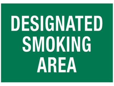 "Designated Smoking Area" Sign - Vinyl, Adhesive-Backed S-18794V