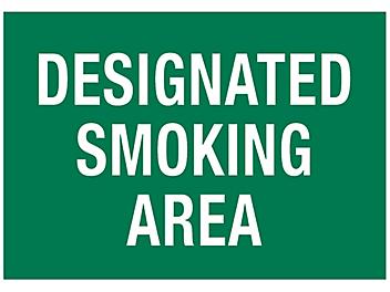 "Designated Smoking Area" Sign - Vinyl, Adhesive-Backed S-18794V