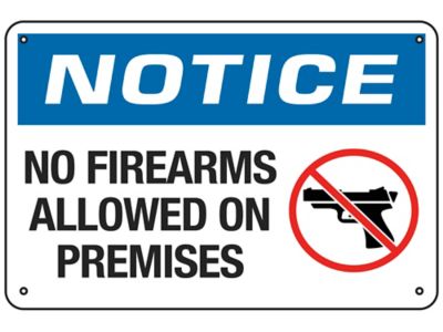 "No Firearms Allowed On Premises" Sign - Aluminum S-18795A