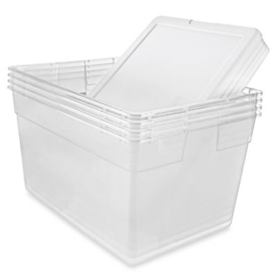 Plastic Storage Container - 30 x 19 x 14, 90 Quarts - ULINE - Carton of 4 - S-25104