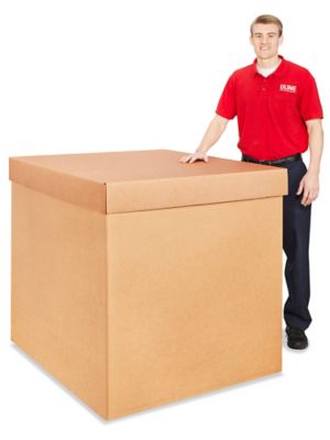 Large cardboard store box with lid