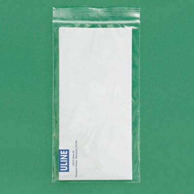 Reclosable Plastic Zipper Bags 2 mil, Clear. (100 Bags)