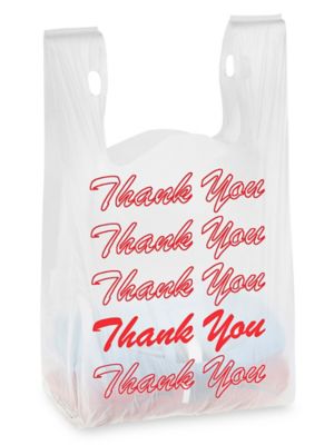  Economy T-Shirt Bags - "Thank You", 11 1/2 x 6 x 21"