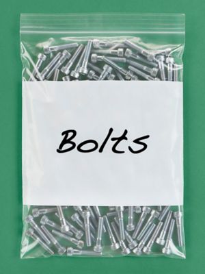 9 x 12" 2 Mil White Block Reclosable Bags S-1907