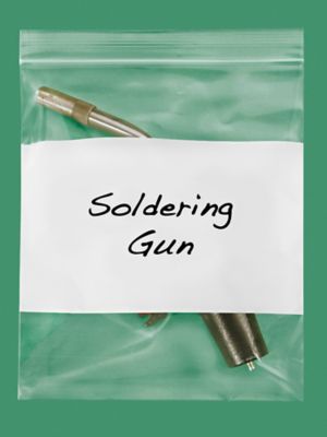 8 x 10" 4 Mil White Block Reclosable Bags S-1908