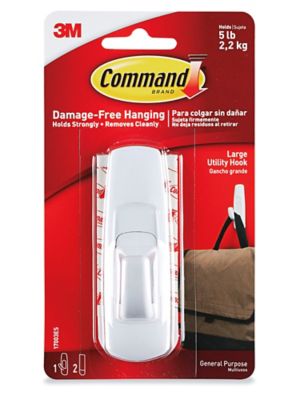 Command 5 lb. Large White Utility Hook (1 Hook, 2 Strips) 17003ES