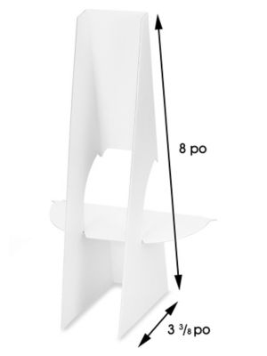 Easel Backs - 15, Single Wing, White - ULINE - Carton of 50 - S-17095W