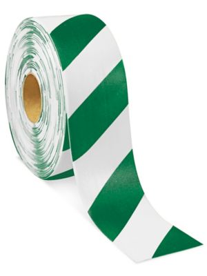 Mighty Line&reg; Deluxe Safety Tape - 4" x 100', Green/White S-19125G/W