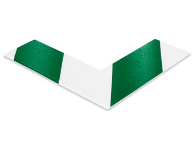 Mighty Line&reg; Deluxe Safety Tape Angles - 6 x 6 x 2", Green/White S-19126G/W