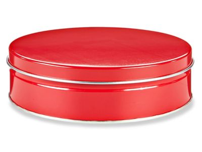 Decorative Tins - 6 x 2, Red S-19141R - Uline