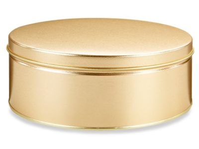 Decorative Tins 8 x 3", Gold S19143GOLD Uline