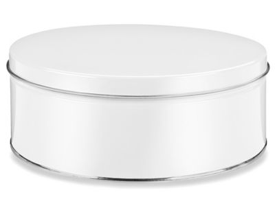 Decorative Tins - 8 x 3", White S-19143W