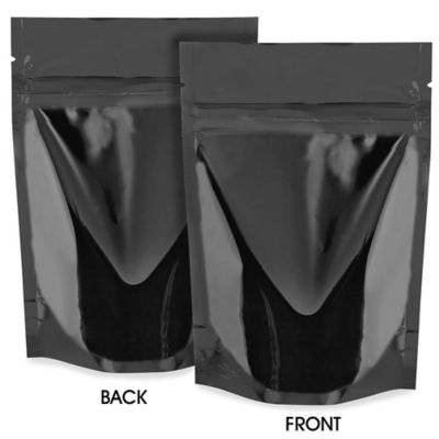 Glossy Stand-Up Barrier Pouches - 4 x 6 x 2", Black S-19167BL