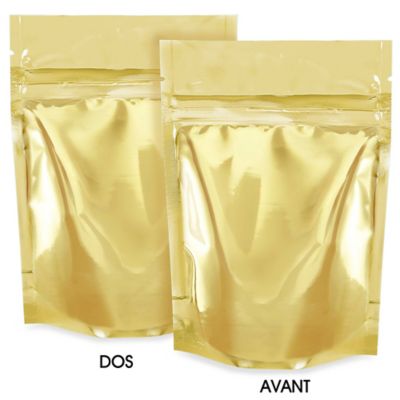 Glossy Stand-Up Barrier Pouches - 4 x 6 x 2", Gold S-19167GLD