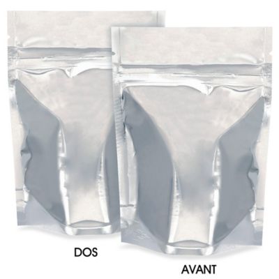 Glossy Stand-Up Barrier Pouches - 4 x 6 x 2", Silver S-19167SIL