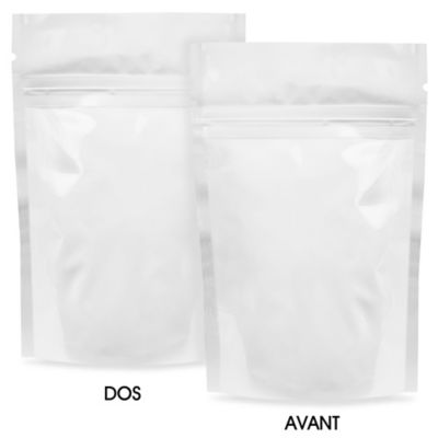 Glossy Stand-Up Barrier Pouches - 4 x 6 x 2", White S-19167W
