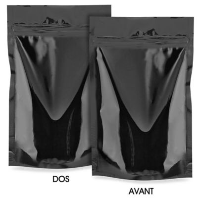 Glossy Stand-Up Barrier Pouches - 6 x 9 x 3", Black S-19169BL