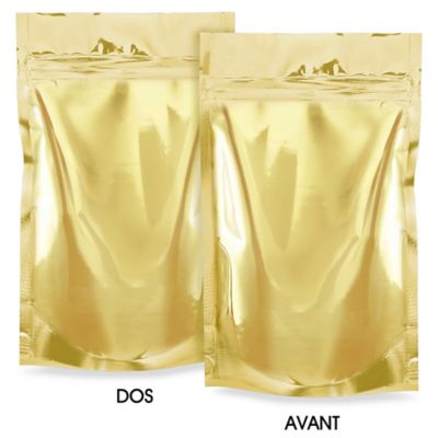Glossy Stand-Up Barrier Pouches - 6 x 9 x 3", Gold S-19169GLD