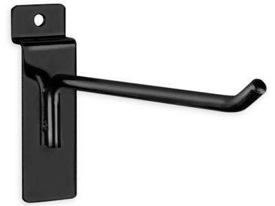 Essential 12 Deep Slatwall Peg Hook in Black: Streamlined Modern