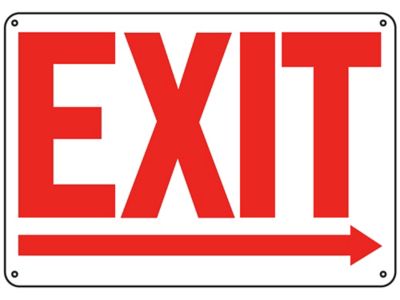 "Exit" Arrow Right Sign - Plastic S-19208P