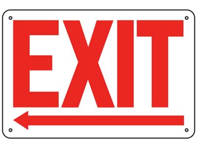 "Exit" Arrow Left Sign - Aluminum S-19209A
