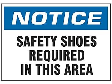 "Safety Shoes Required In This Area" Sign