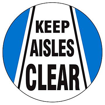 Warehouse Floor Sign - "Keep Aisles Clear", 17" Diameter