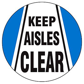 Warehouse Floor Sign - "Keep Aisles Clear", 17" Diameter S-19291