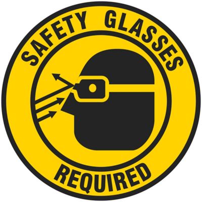 Warehouse Floor Sign Safety Glasses Required 17 Diameter S 19292 Uline 3863